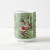 クリスマスヴィンテージレトロサンタクロースオンスキー コーヒーマグカップ (中央)