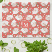 クリスマスヴィンテージレトロサンタクロースホリーカスタム キッチンタオル (折り畳み)