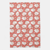 クリスマスヴィンテージレトロサンタクロースホリーカスタム キッチンタオル (縦)