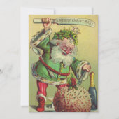 クリスマスヴィンテージレトロナイフ付き不気味な小妖精や小人 シーズンカード (正面)