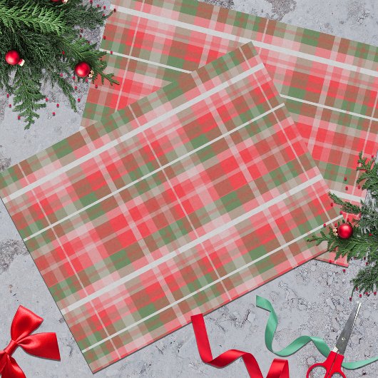 クリスマスヴィンテージレトロ国プレイドパターン 薄葉紙