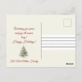 クリスマスヴィンテージ冬シーンハッピーホリデー ポストカード (裏面)