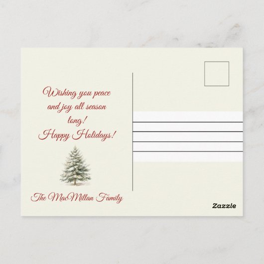 クリスマスヴィンテージ冬場 ポストカード (裏面)