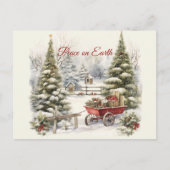 クリスマスヴィンテージ冬場 ポストカード (正面)