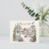 クリスマスヴィンテージ冬場 ポストカード (スタンド正面)