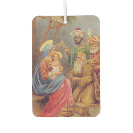 クリスマスヴィンテージ出生イエスイラストレーション カーエアーフレッシュナー