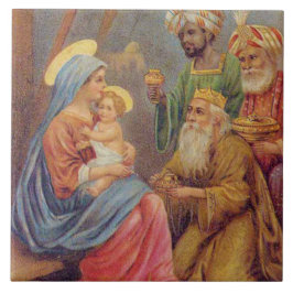 クリスマスヴィンテージ出生イエスイラストレーション タイル