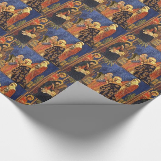 クリスマスヴィンテージ出生マンジャークリスマスズホリデー ラッピングペーパー (コーナー)