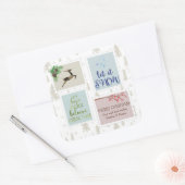 クリスマスヴィンテージ切手パーソナライズされた スクエアシール (封筒)