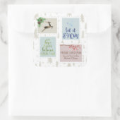 クリスマスヴィンテージ切手パーソナライズされた スクエアシール (バッグ)