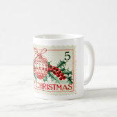 クリスマスヴィンテージ切手 コーヒーマグカップ (正面右)