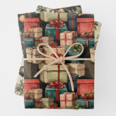 クリスマスヴィンテージ包装紙 ラッピングペーパーシート (インサイチュ)
