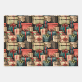 クリスマスヴィンテージ包装紙 ラッピングペーパーシート