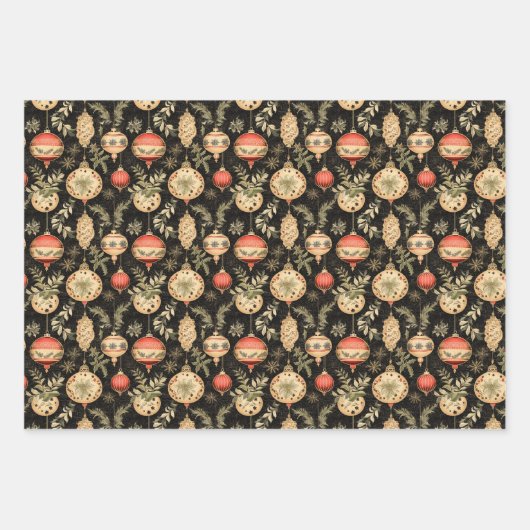 クリスマスヴィンテージ包装紙 ラッピングペーパーシート (正面)