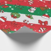クリスマスヴィンテージ対称デザイン ラッピングペーパー (角)