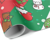 クリスマスヴィンテージ対称デザイン ラッピングペーパー (ロールコーナー)