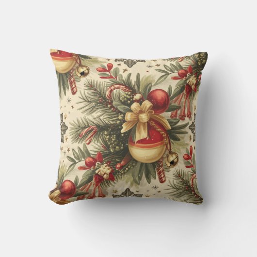 クリスマスヴィンテージ応援パターン クッション (正面)