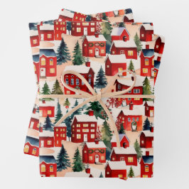 クリスマスヴィンテージ村 ラッピングペーパーシート
