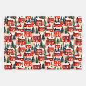 クリスマスヴィンテージ村 ラッピングペーパーシート (正面)