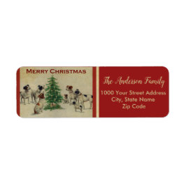 クリスマスヴィンテージ犬リターンラベル ラベル