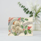 クリスマスヴィンテージ犬 シーズンポストカード (スタンド正面)