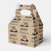 クリスマスヴィンテージ白黒クラフトサンタクロース フェイバーボックス (裏面サイド)