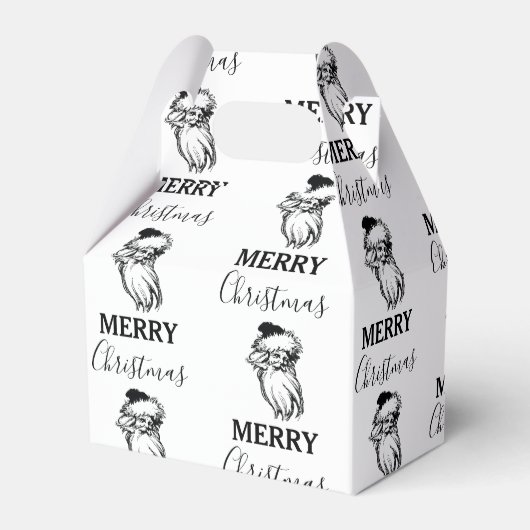クリスマスヴィンテージ白黒サンタクロース フェイバーボックス (正面サイド)