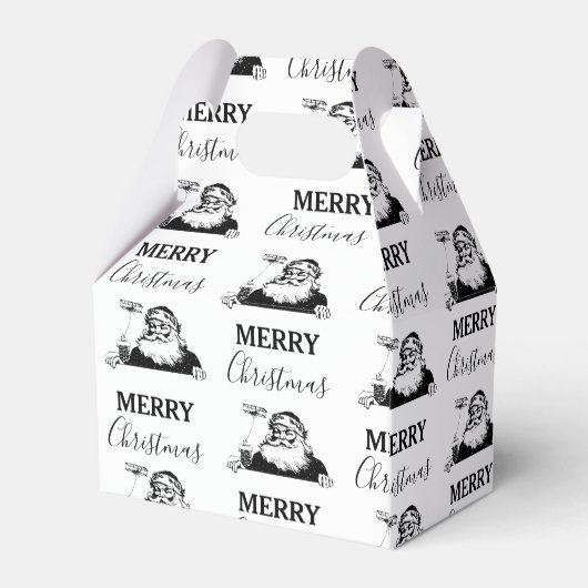 クリスマスヴィンテージ白黒サンタクロース フェイバーボックス (裏面サイド)