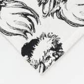 クリスマスヴィンテージ白黒サンタモノグラムの フリースブランケット (角)