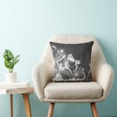 クリスマスヴィンテージ白黒サンタ クッション (椅子)