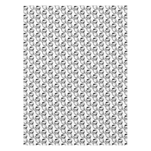 クリスマスヴィンテージ白黒サンタ テーブルクロス (正面)