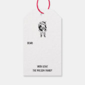 クリスマスヴィンテージ白黒サンタ&ベビー ギフトタグ (裏面)