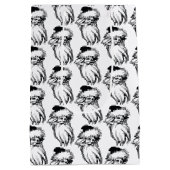 クリスマスヴィンテージ白黒サンタ ミディアムペーパーバッグ (裏面)