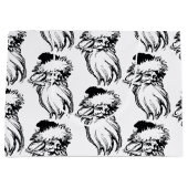 クリスマスヴィンテージ白黒サンタ ラージペーパーバッグ (正面)