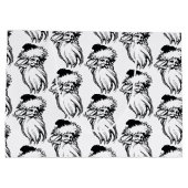 クリスマスヴィンテージ白黒サンタ ラージペーパーバッグ (裏面)