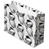 クリスマスヴィンテージ白黒サンタ ラージペーパーバッグ (正面アングル)