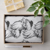 クリスマスヴィンテージ白黒サンタ 薄葉紙 (ギフト)