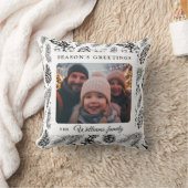 クリスマスヴィンテージ白黒フォト装飾用クッション クッション (ブランケット)