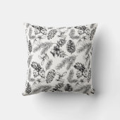 クリスマスヴィンテージ白黒フォト装飾用クッション クッション (裏面)