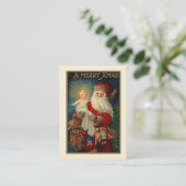 クリスマスヴィンテージ聖ニコラス祈りの言葉カード 名刺 (スタンド正面)