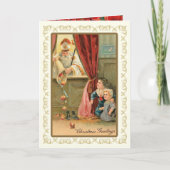 クリスマスヴィンテージ聖ニコラス祈りの言葉宗教 シーズンカード (正面)