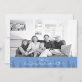 クリスマスヴィンテージ警察の車の木のモノグラム写真 シーズンカード (裏面)