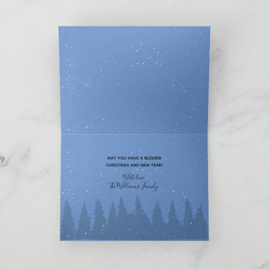 クリスマスヴィンテージ警察の車番号ツリー シーズンカード (内部)