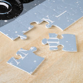 クリスマスヴィンテージ赤いトラックと犬の家族の名前 ジグソーパズル (側面)