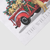 クリスマスヴィンテージ赤いトラックと犬の家族の名前 薄葉紙 (詳細)