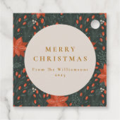 クリスマスヴィンテージ赤い植物緑カスタム園 フェイバータグ (裏面)