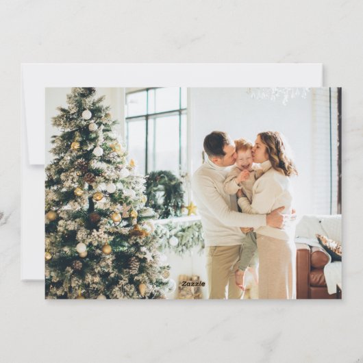 クリスマスヴィンテージ赤い植物緑2枚の写真 シーズンカード (裏面)