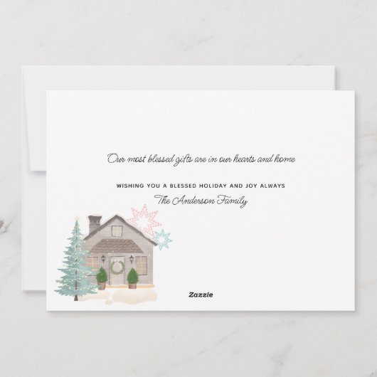 クリスマスヴィンテージ赤パーソナライズされたトラック国 シーズンカード (裏面)