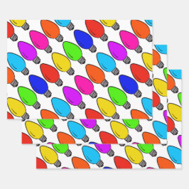 クリスマスヴィンテージ電球ラッピング紙シート ラッピングペーパーシート