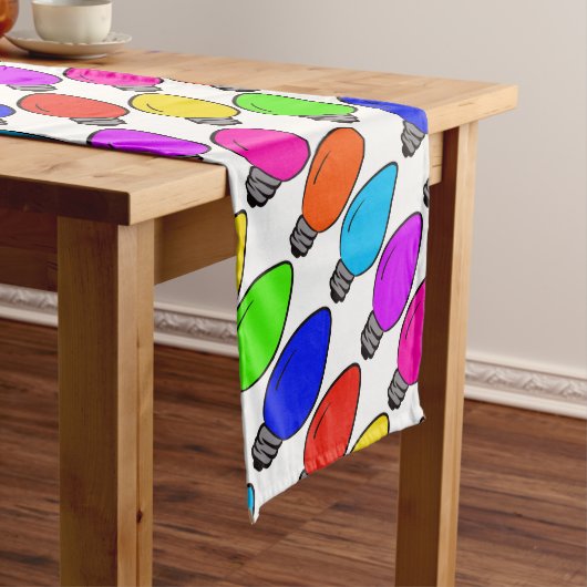 クリスマスヴィンテージ電球 ショートテーブルランナー (インサイチュ)